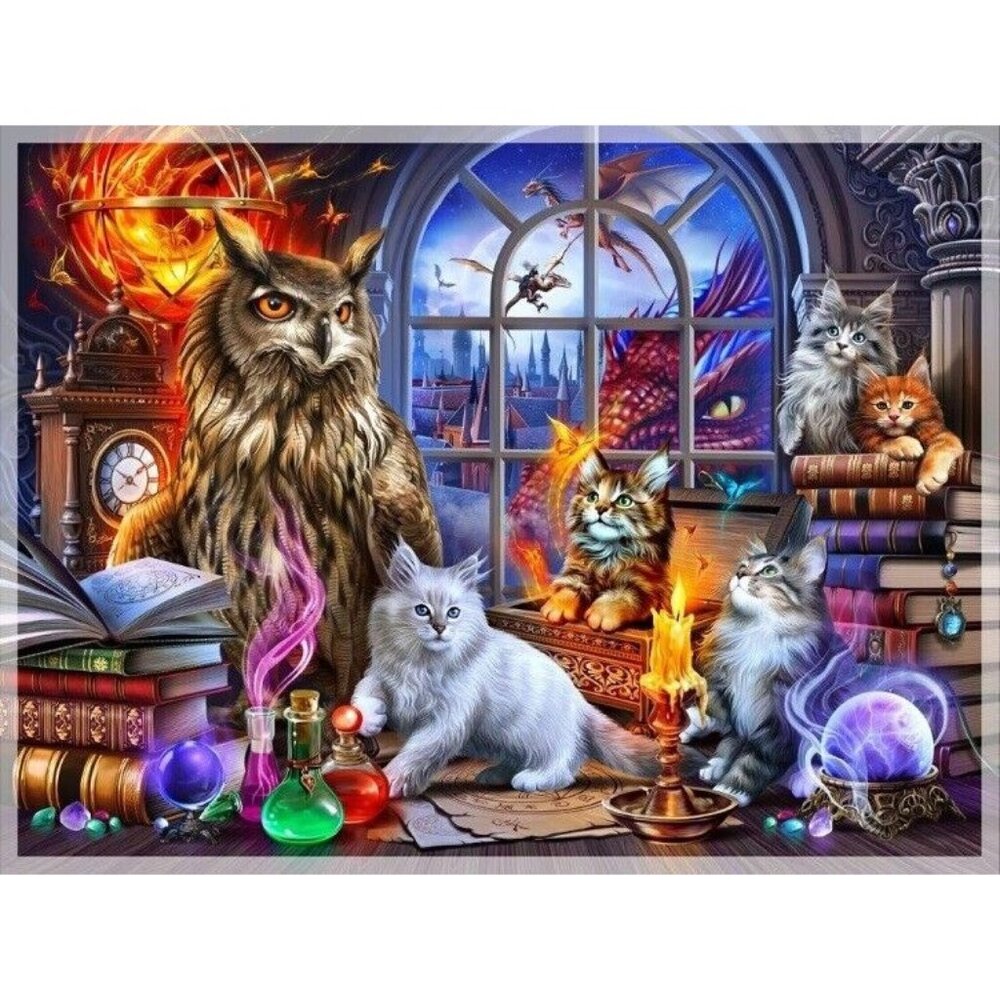 New Fantasy Laboratory Cats Kittens Owl Plush Throw Blanket Gift Dragons Magic